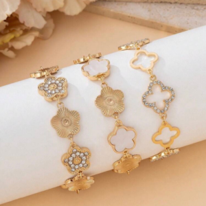 Gold Clover Charm Bracelet